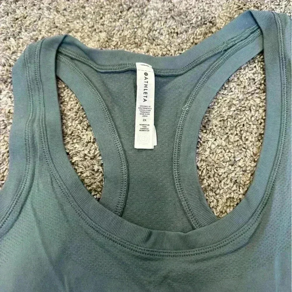 Athleta Momentum tank seamless racerback longer length size 2X plus size teal - Picture 4 of 9